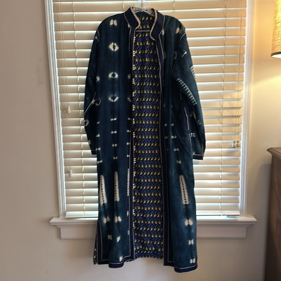 Dark blue indigo cloth long jacket from Marrakech. - Picture 12 of 13
